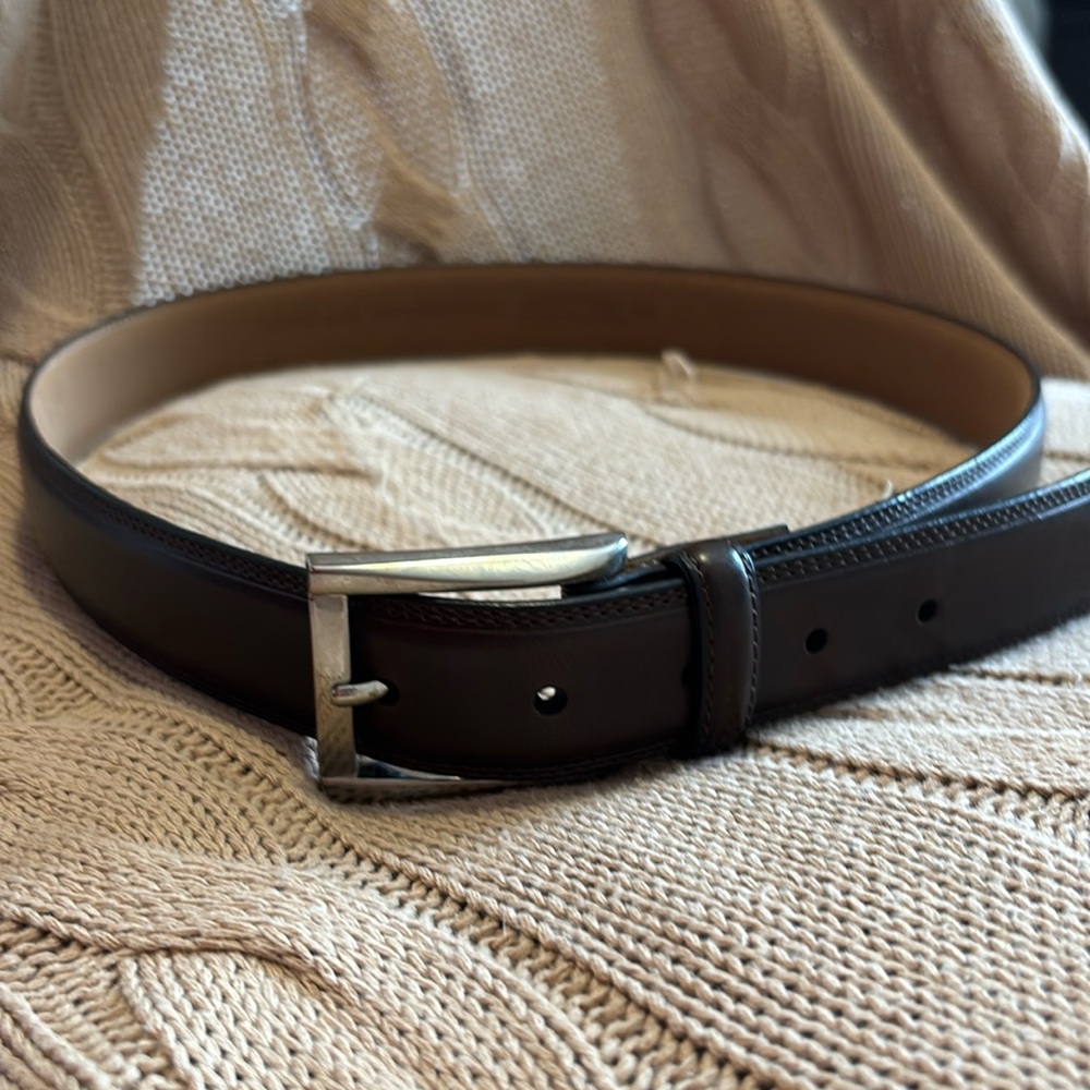 Men’s Brown Belt with Silver Buckle